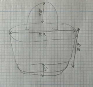 Capazo bolso dorado y morado