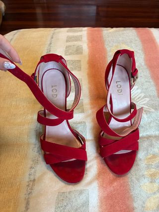 Sandalias tacón LODI rojas