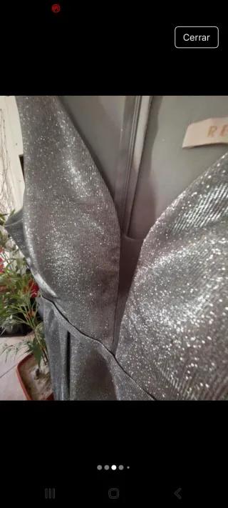 Vestido largo plateado fiesta Talla L