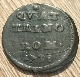 1 Quattrino 1738 Moneta Romana