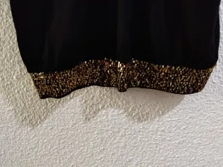 Top tirantes Blanco lentejuelas doradas