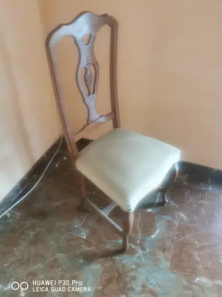 Sillas de salón madera y tela