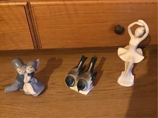 Porcellane: Coppia bambini, uccelli, ballerina