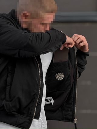 Chaqueta Bomber Stone Island Negra Talla - M