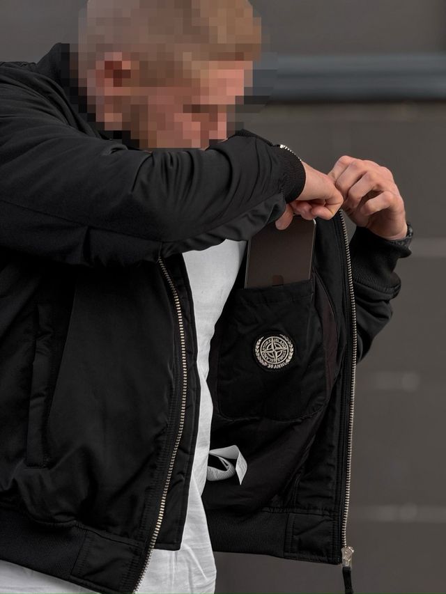 Chaqueta Bomber Stone Island Negra Talla - M