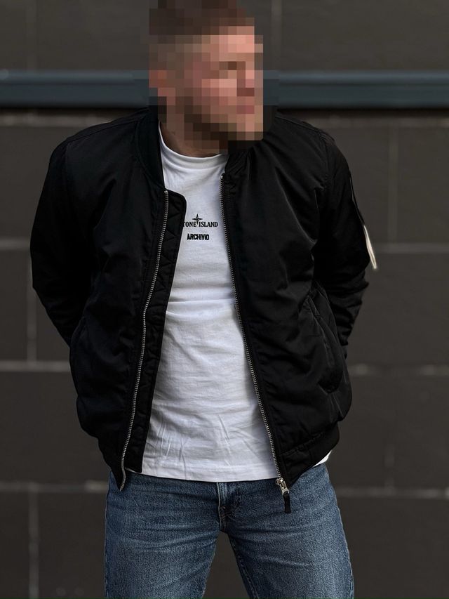 Chaqueta Bomber Stone Island Negra Talla - M