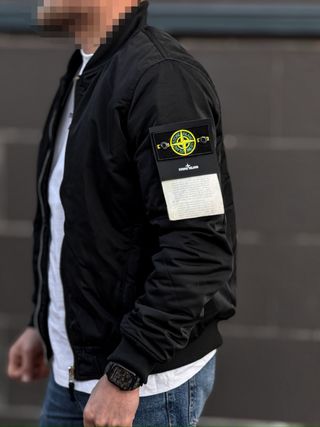 Chaqueta Bomber Stone Island Negra Talla - M
