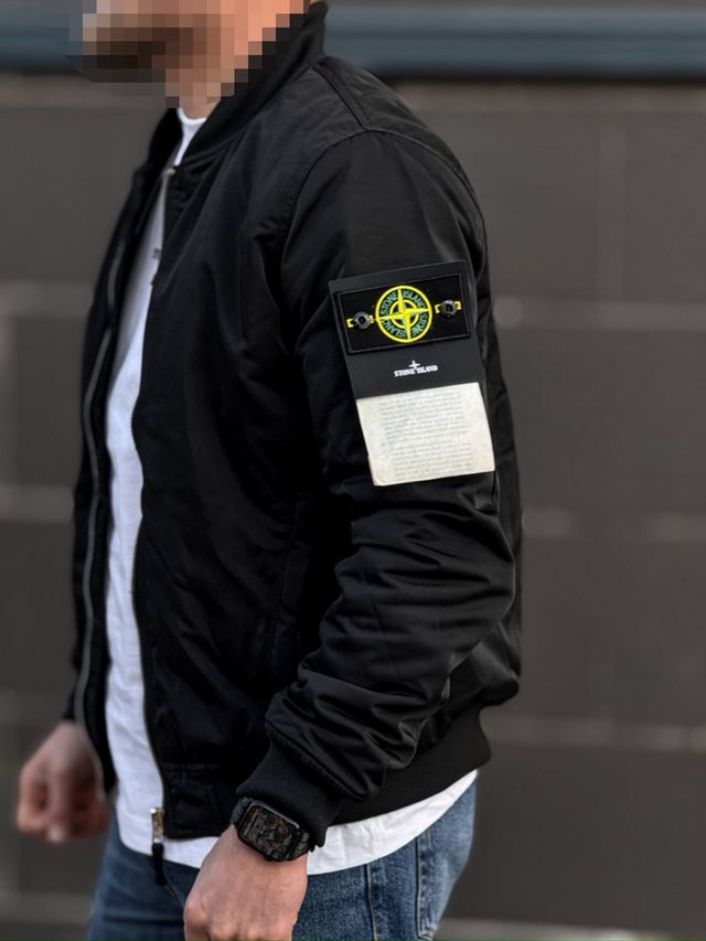 Chaqueta Bomber Stone Island Negra Talla - M