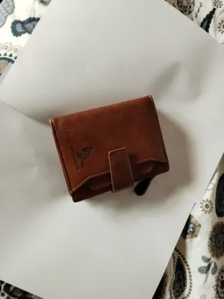 Cartera de piel Binliroo marrón