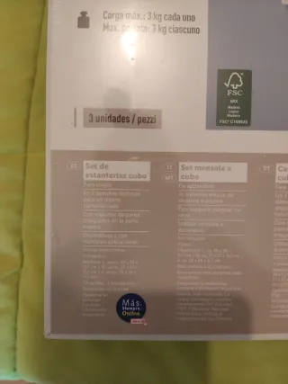 Set 3 Estanterías Cubo Livarno Madera Blanca