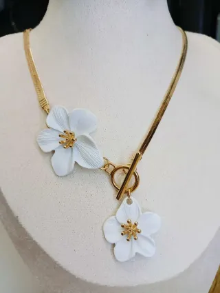 Parure fiori oro bianco