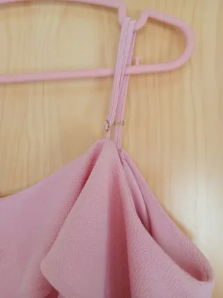 Vestido fiesta rosa con flores