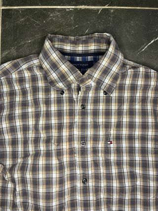 Camicia Tommy Hilfiger a quadri marrone/bianca