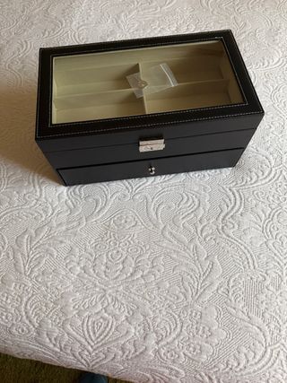 Caja organizadora de gafas y relojes o joyas