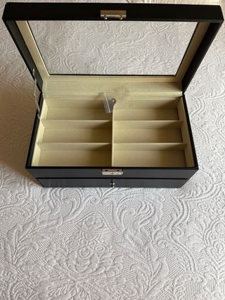 Caja organizadora de gafas y relojes o joyas