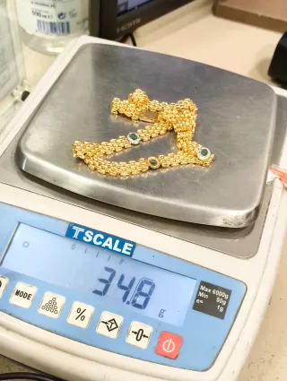 Gargantilla dama oro 18kt con circonitas