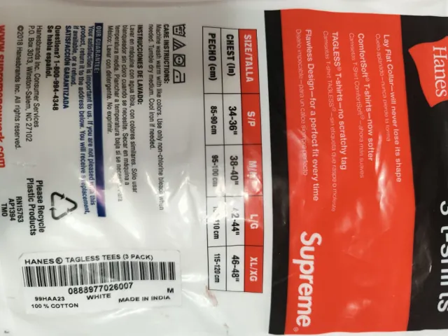 Camiseta Supreme®/Hanes® Tagless Tees T- M