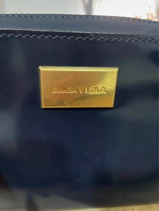 Bolso Bimba y Lola azul y blanco en buen estado