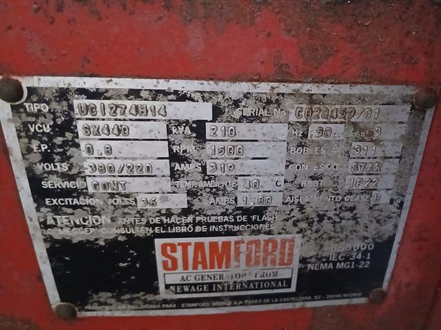 Grupo electrógeno 210Kva