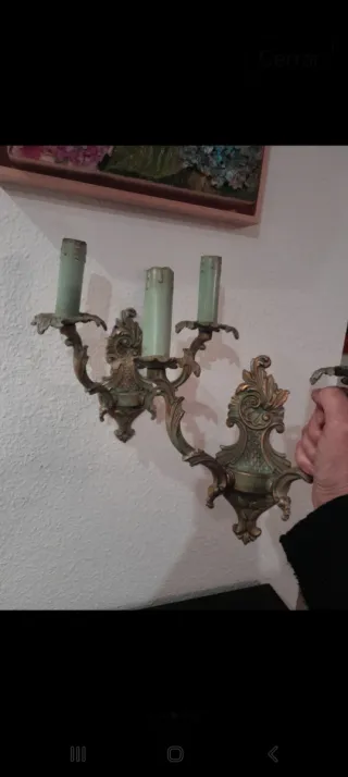 2 Apliques de Bronce Restaurados