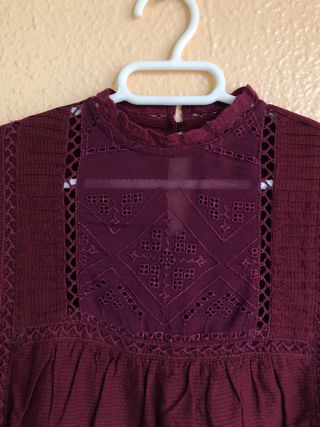 Camisa burdeos manga larga