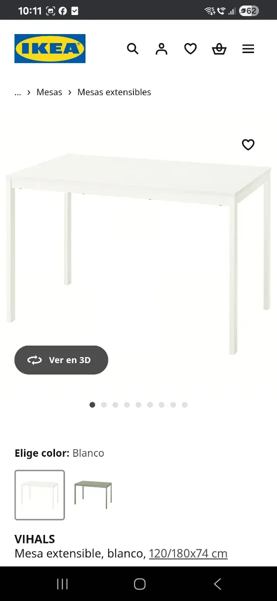 Mesa extensible blanca IKEA