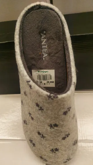 Zapatillas ANTEA Talla 38 Flores Grises