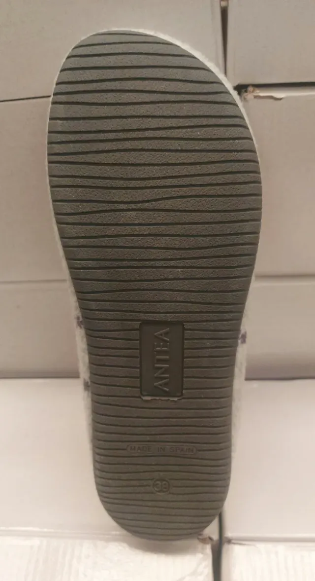 Zapatillas ANTEA Talla 38 Flores Grises