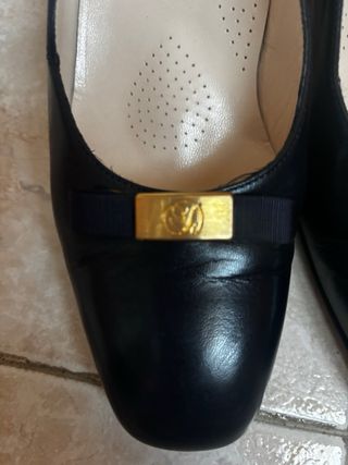 Donna Serena Scarpe Décolleté Pelle Blu Tg. 38