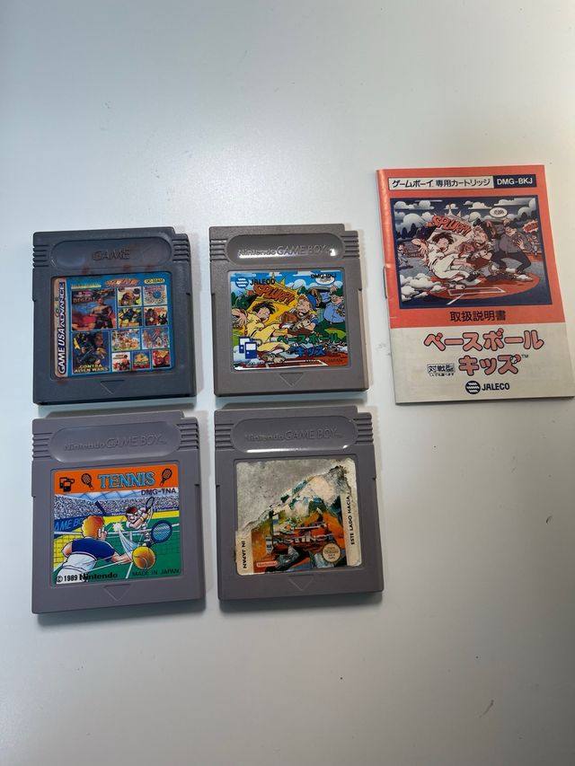 Lote 4 Juegos Game Boy: Tennis, Baseball Kids, etc
