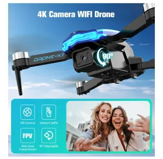 Dron Negro y Azul con Accesorios