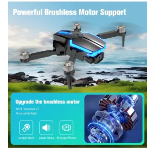 Dron Negro y Azul con Accesorios