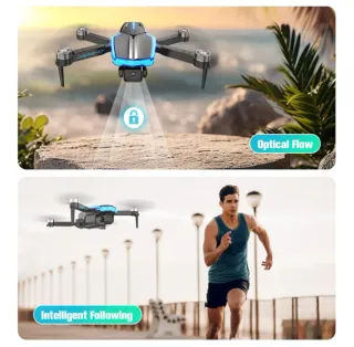 Dron Negro y Azul con Accesorios