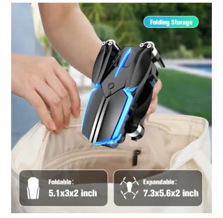 Dron Negro y Azul con Accesorios