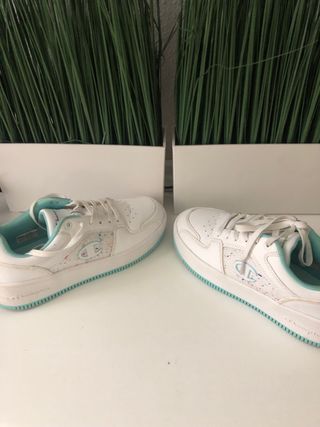 Zapatillas Champion Blancas y Turquesa Niña