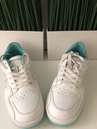 Zapatillas Champion Blancas y Turquesa Niña