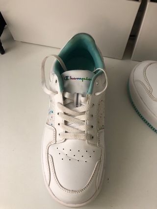Zapatillas Champion Blancas y Turquesa Niña
