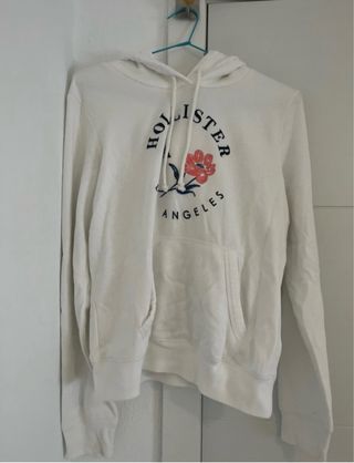 Sudadera Hollister Blanca con Flor