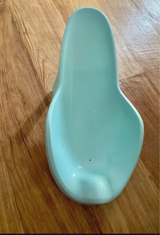 Bañera bebé azul con soporte