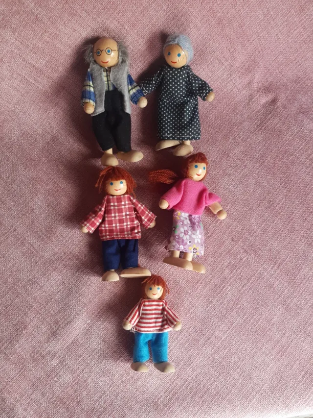 Familia Muñecos Madera