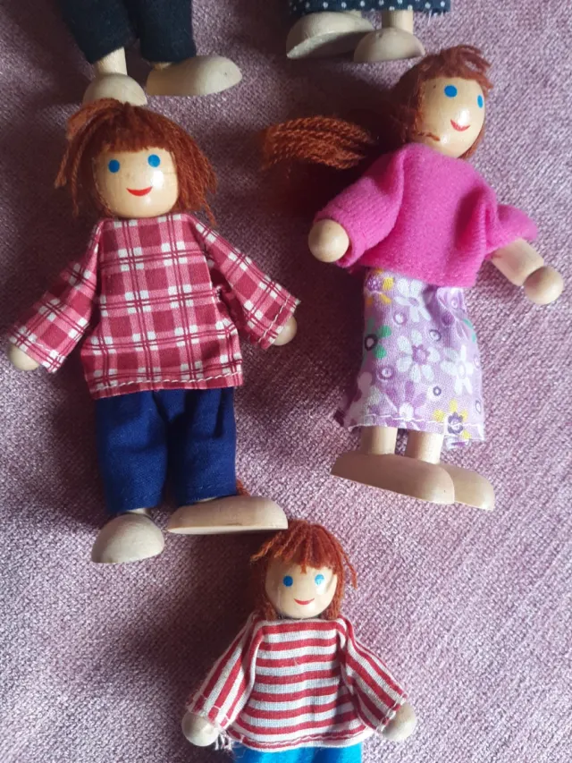 Familia Muñecos Madera