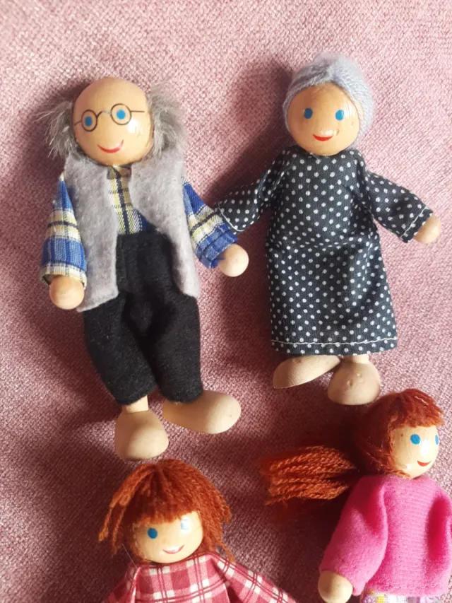 Familia Muñecos Madera