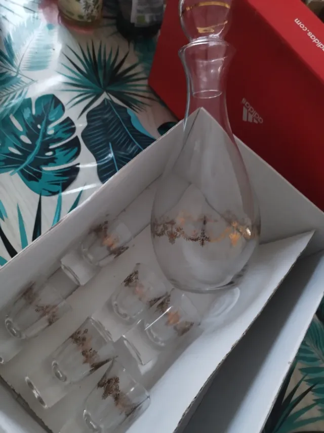 Set Bicchieri Cristallo Decorati Oro foto allegate