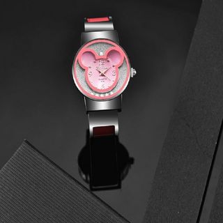 Reloj Mickey Rosa Acero Inoxidable Pulsera Abierta