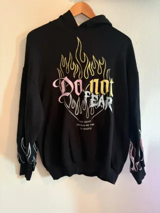 Sudadera oversize Bershka negra