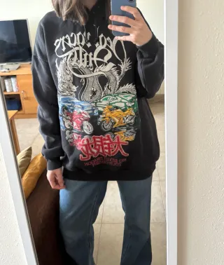 Sudadera oversize Bershka negra