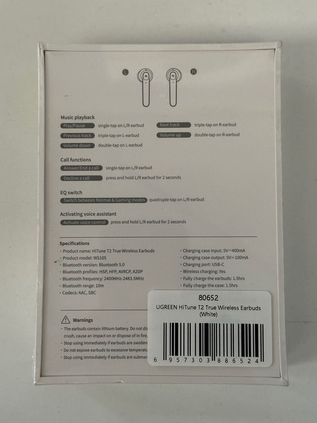 Auriculares UGREEN HiTune T2 Bluetooth Negros