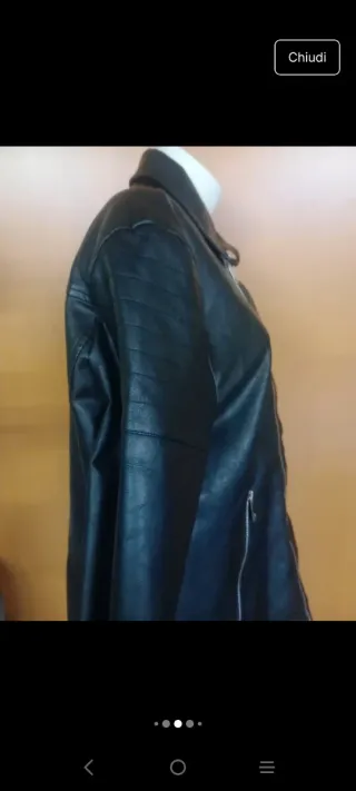 Giubbotto uomo ecopelle stile chiodo nero