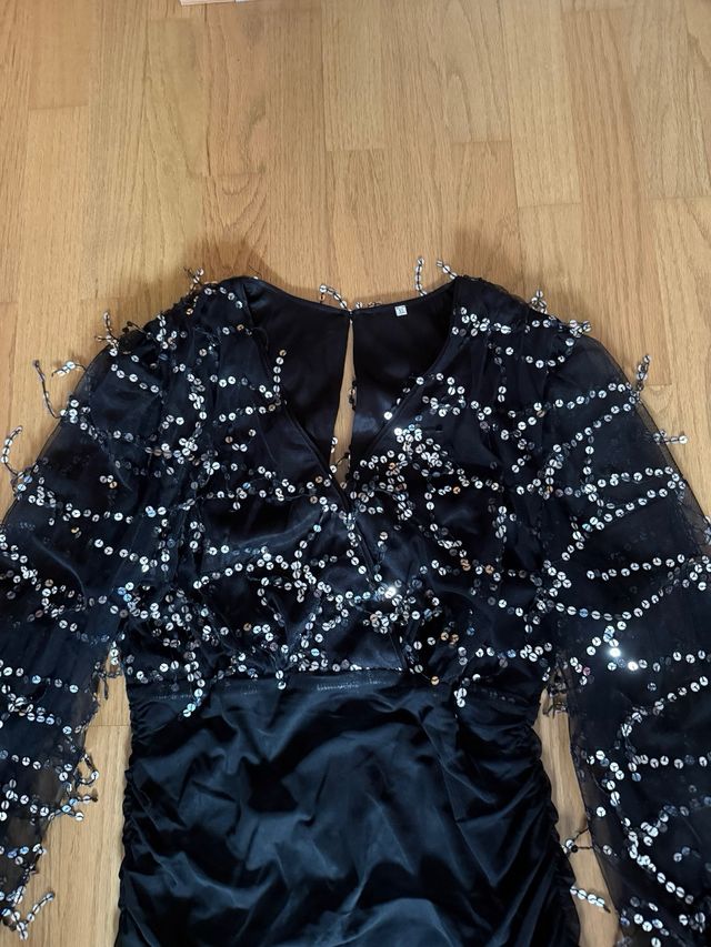 Vestido fiesta Shein lentejuelas negro
