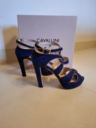 Sandali Cavallini Blu e Oro